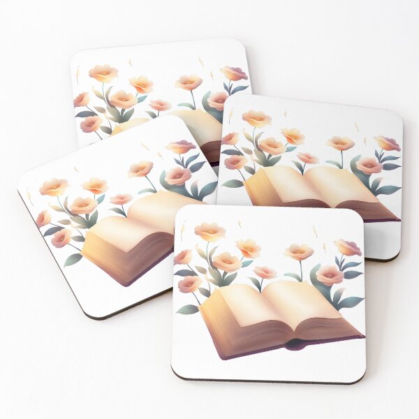 Item preview, open book with flowers designed and sold by ShirtCrafted.