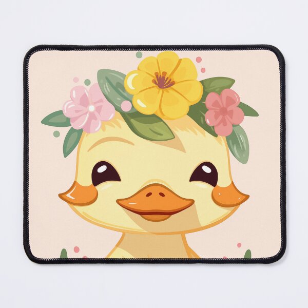 Item preview, a cute duckling with flower crown designed and sold by PandaKunst.