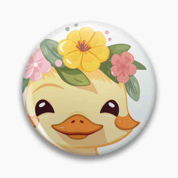 Item preview, a cute duckling with flower crown designed and sold by PandaKunst.
