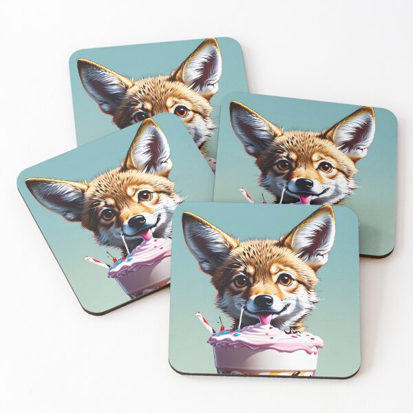 Item preview, Lovely Baby Coyote With A Milkshake designed and sold by TheArtOfPat.