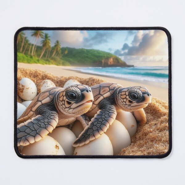 Item preview, Sea Turtle Hatchlings in Golden Sand - Tropical Art Print designed and sold by tortugasadventu.