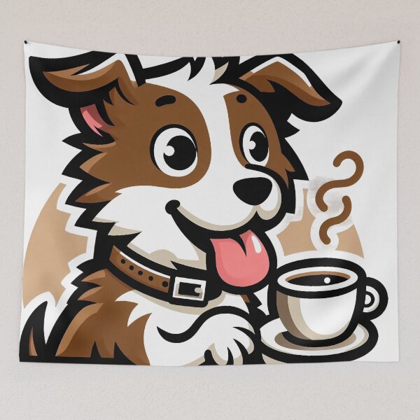 Item preview, Dog drinking coffee designed and sold by Alibeyoglu.
