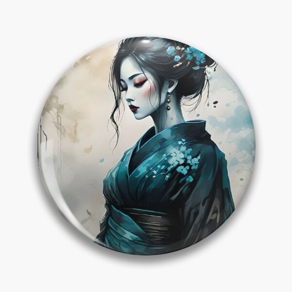 Item preview, Japanese Geisha Girl Alcohol Ink Art designed and sold by souleye.