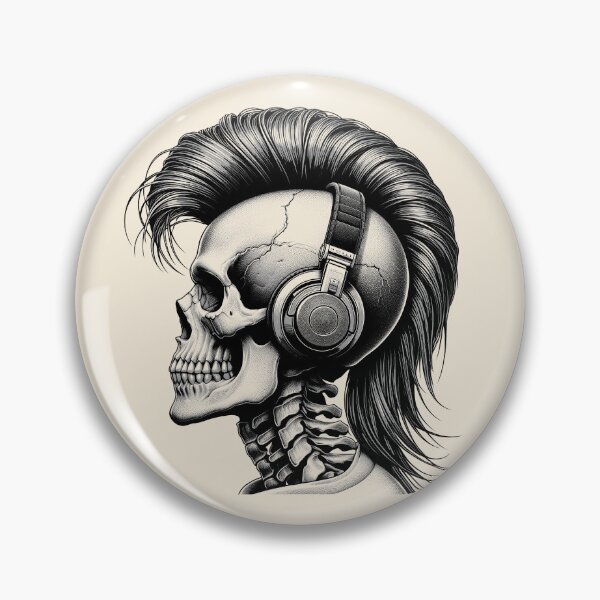Item preview, Skull wearing Headphones #27 designed and sold by elektronen.