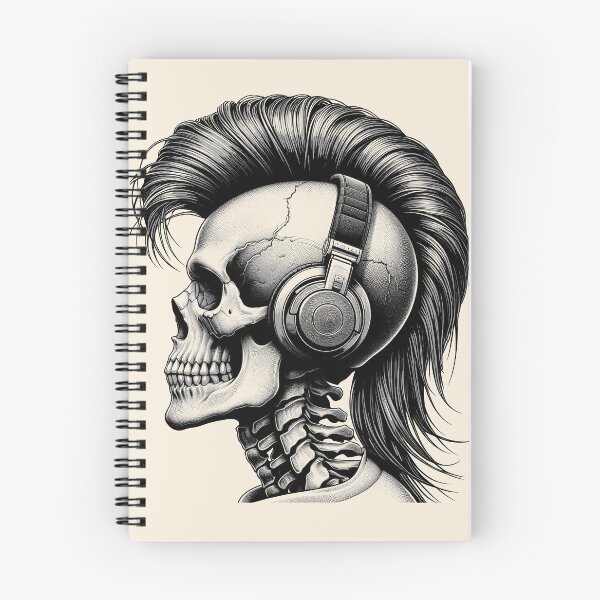 Item preview, Skull wearing Headphones #27 designed and sold by elektronen.