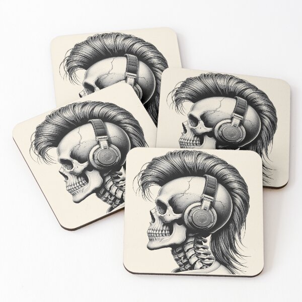Item preview, Skull wearing Headphones #27 designed and sold by elektronen.