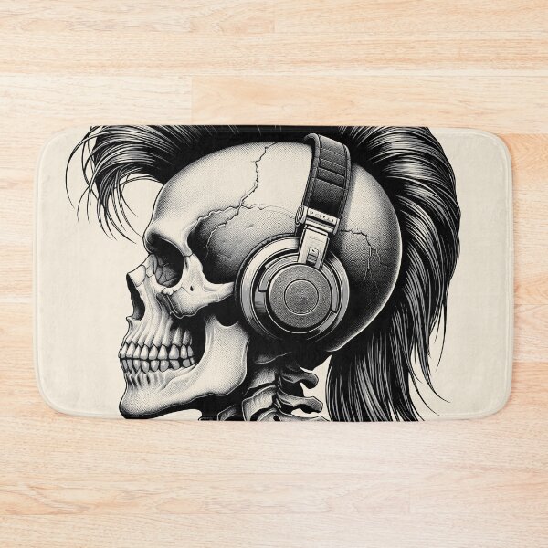 Item preview, Skull wearing Headphones #27 designed and sold by elektronen.