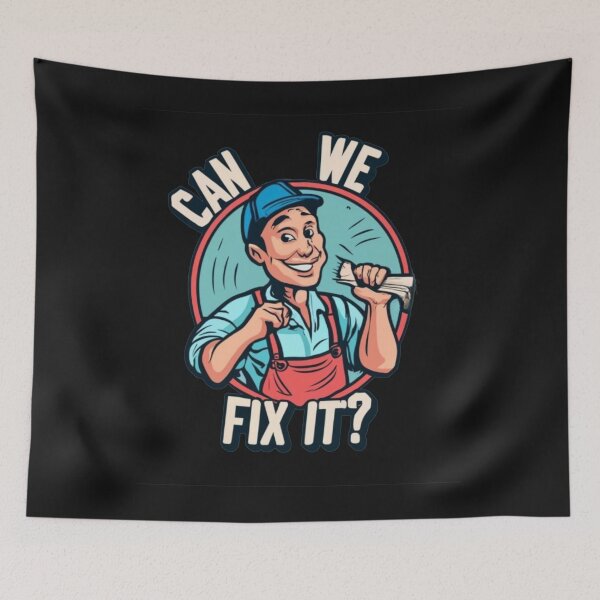 Item preview, Can we fix it ? Funny Cartoon Repair man designed and sold by Pawel Oska.