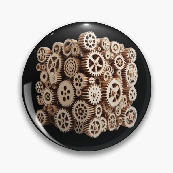 Item preview, Cube made of wooden gears, CUBE, WOODEN WHEELS,  typography, He, She, They,  designed and sold by 2012DreamVision.
