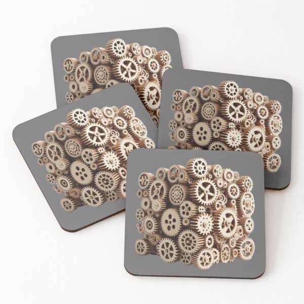Item preview, Cube made of wooden gears, CUBE, WOODEN WHEELS,  typography, He, She, They,  designed and sold by 2012DreamVision.