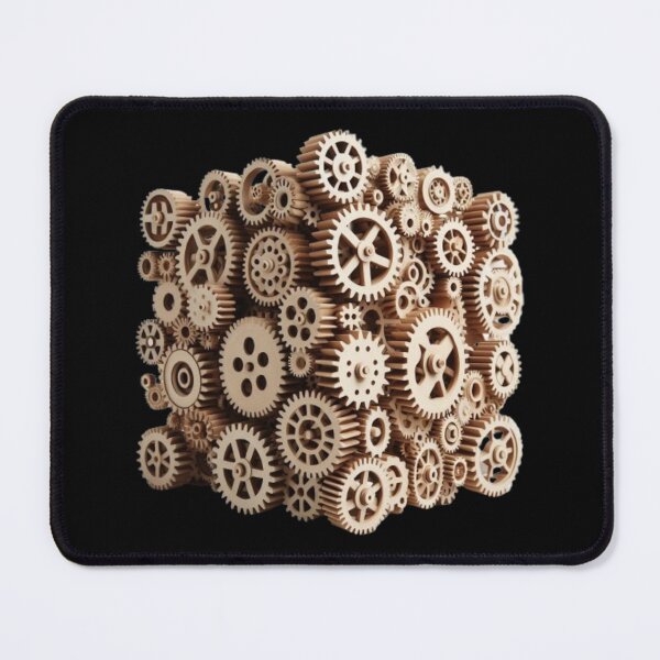 Item preview, Cube made of wooden gears, CUBE, WOODEN WHEELS,  typography, He, She, They,  designed and sold by 2012DreamVision.