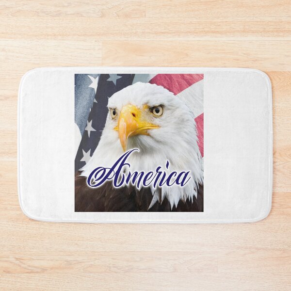 Item preview, "AMERICA" with an American Bald Eagle and an American Flag Background designed and sold by AmericaFreedom.