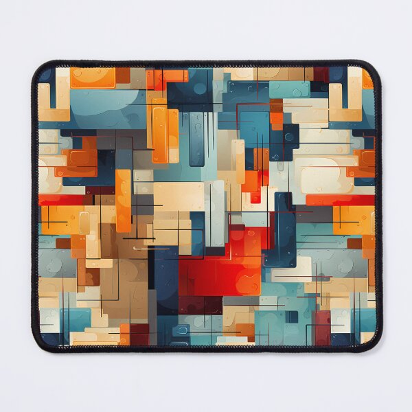 Item preview, Colorful Seamless Modern Pattern Art: Squares And Lines. Rectangular Objects. designed and sold by GiveMeMood.