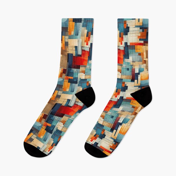 Item preview, Colorful Seamless Modern Pattern Art: Squares And Lines. Rectangular Objects. designed and sold by GiveMeMood.