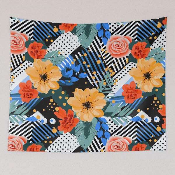 Item preview, 90s Retro Pattern - Funky Florals designed and sold by fabinthelab.