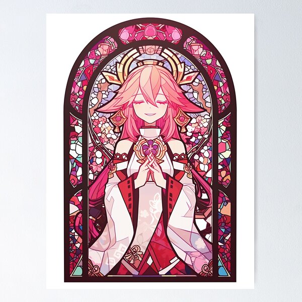 Item preview, Stained Glass Yae Miko designed and sold by SchellStation.