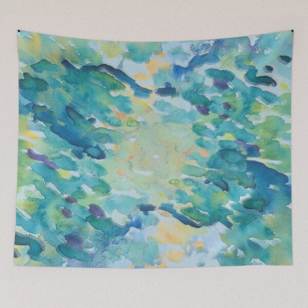 Item preview, Symmetrical Watercolor Marks Blue 1 designed and sold by Alchymie.