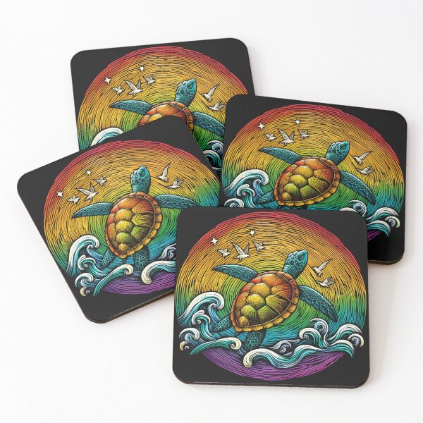 Item preview, Rainbow Scratch Draw Art - The sea turtle designed and sold by digital.stickerperso.com.