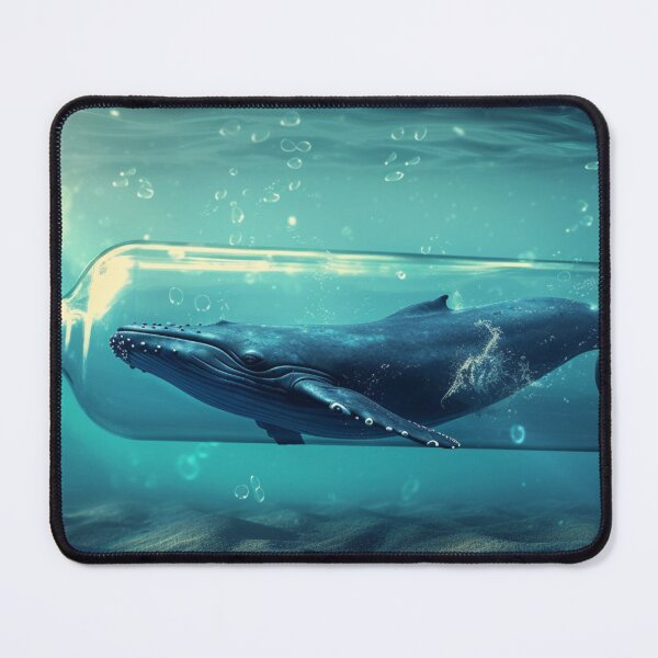 Item preview, Blue whale in a bottle. Surreal minimal concept. designed and sold by SoccerMomAlex.
