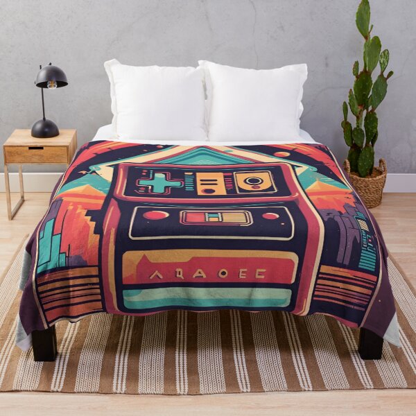 Item preview, Retro Arcade Dreams - Nostalgic Geometric T-Shirt Design designed and sold by JM-ESTONIA.