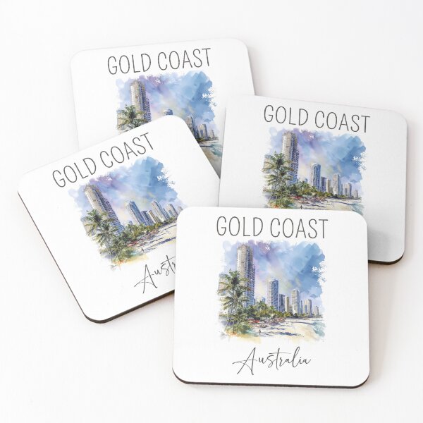 Item preview, Watercolor Design of Gold Coast - Australia designed and sold by Sketch-Shack.