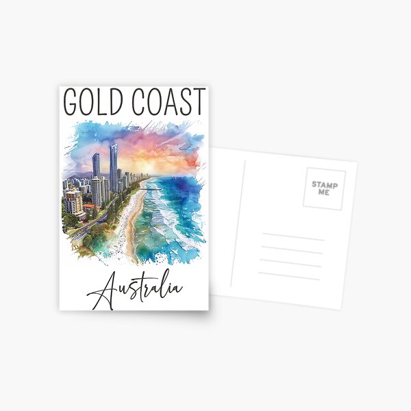 Item preview, Watercolor Design of Gold Coast - Australia designed and sold by Sketch-Shack.