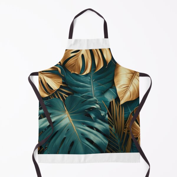 Item preview, Textures of gold and emerald green tropical leaves for tropical background. Flat lay. Golden paint. designed and sold by SoccerMomAlex.