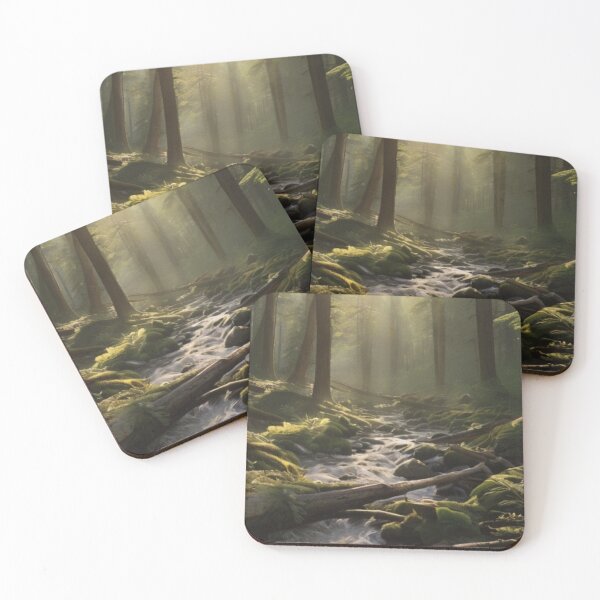 Item preview, Sun-Kissed Forest Creek with Lush Greenery designed and sold by Buzzenon.
