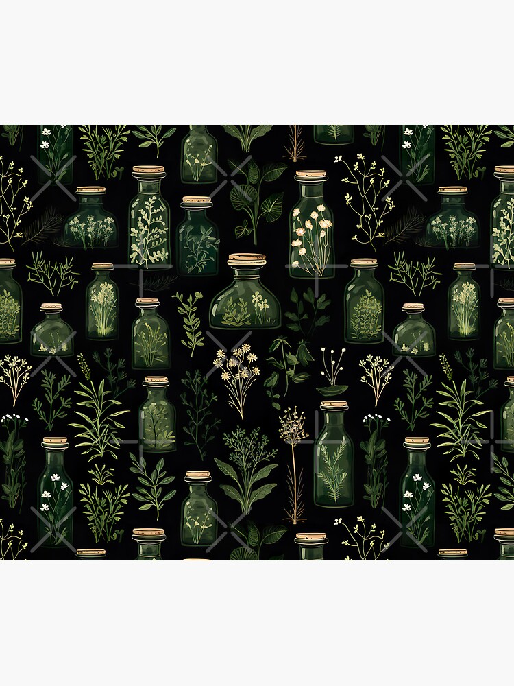 Aperçu 5 sur 5. Tapis de souris avec l'œuvre Cottagecore Botanique Herbes Florales Plantes Baies Fleurs Pressées créée et vendue par fluffstuffgifts.