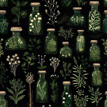 Aperçu de l'œuvre Cottagecore Botanique Herbes Florales Plantes Baies Fleurs Pressées de fluffstuffgifts
