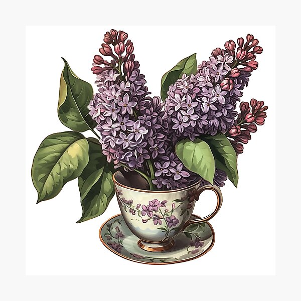Item preview, Lavish Lilacs in Porcelain - Classic Floral Elegance designed and sold by Rez3rekt.