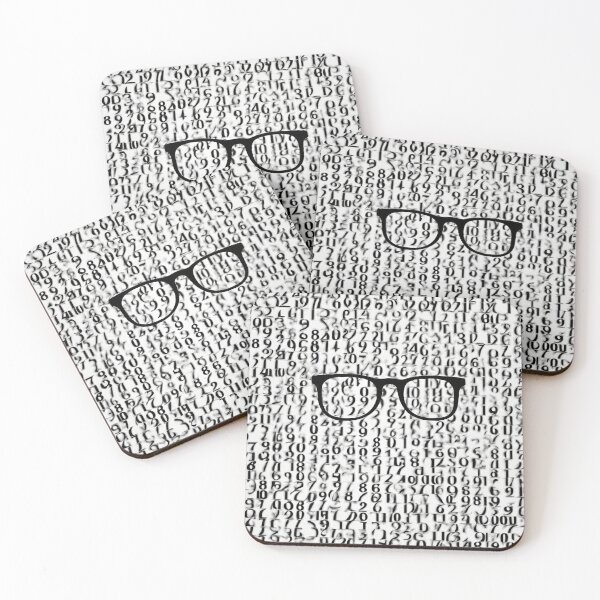 Item preview, Hacker Pixel Code Matrix Glasses Pattern White Black designed and sold by Aquillashop.