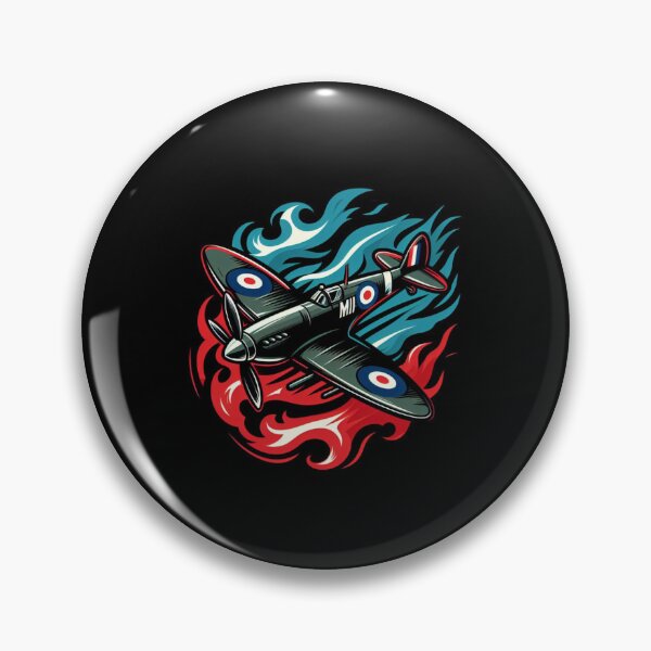 Item preview, Spitfire with red and blue flames designed and sold by BeztProductz.