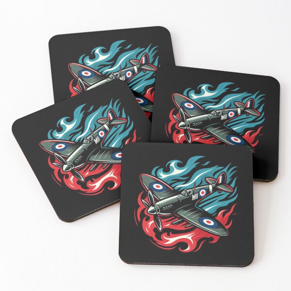 Item preview, Spitfire with red and blue flames designed and sold by BeztProductz.