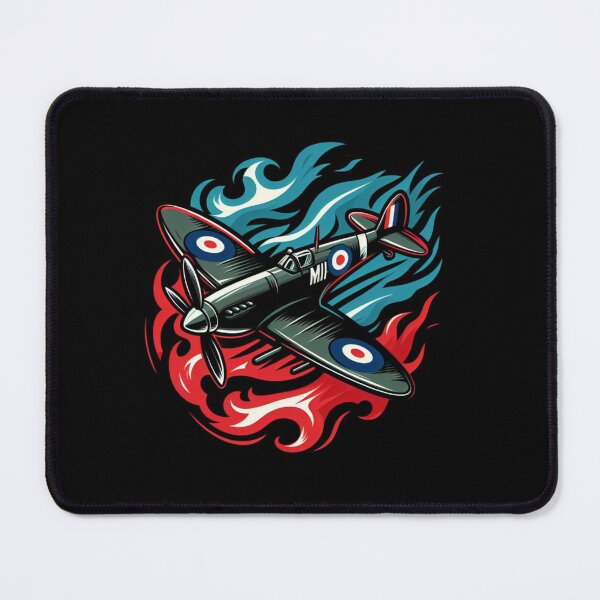Item preview, Spitfire with red and blue flames designed and sold by BeztProductz.