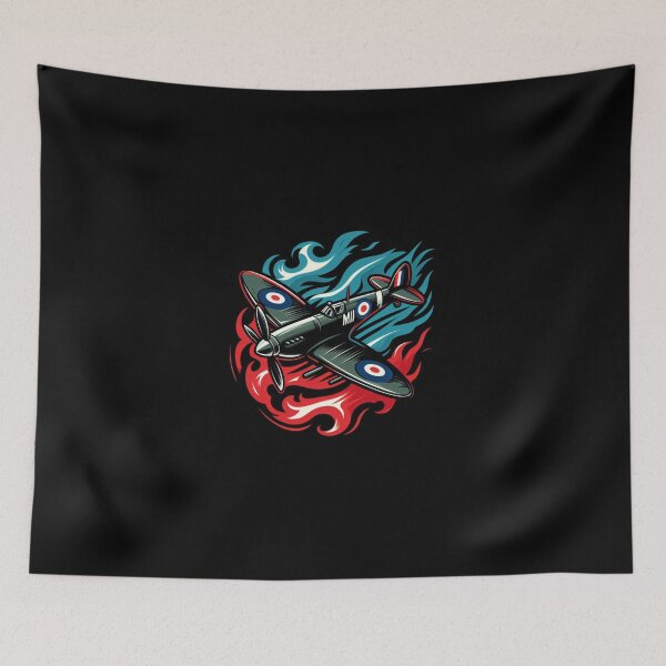 Item preview, Spitfire with red and blue flames designed and sold by BeztProductz.