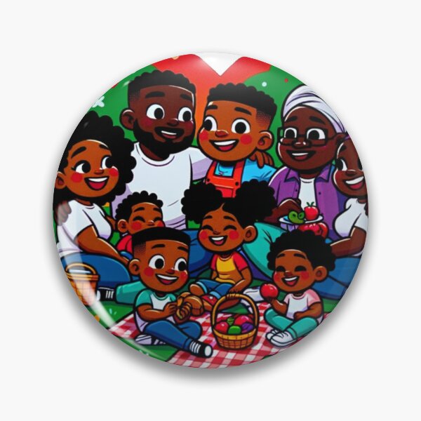 Item preview, Joyful Unity: Black Family Picnic Heart Sticker designed and sold by BrokeHustler.