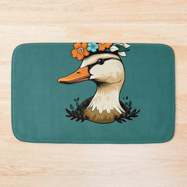 Item preview, a male duck with a flower crown designed and sold by PandaKunst.
