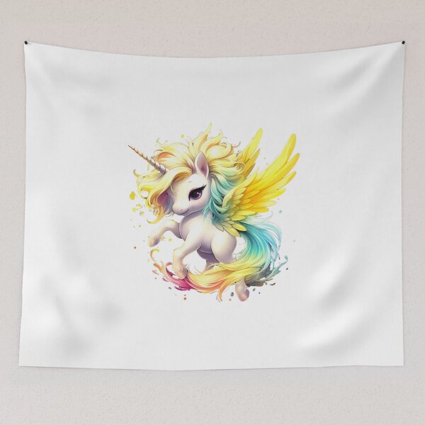 Item preview, Yellow Flying Rainbow Unicorn V2 designed and sold by CHIBI_POPZ.