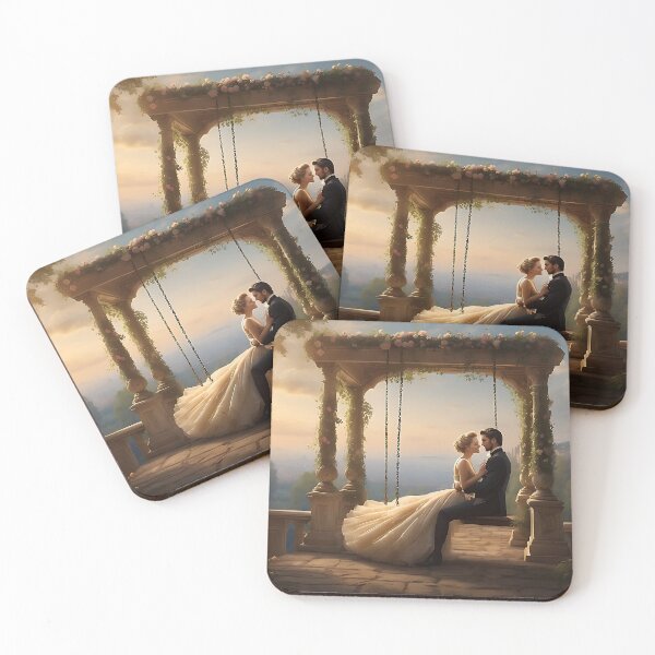 Item preview, Baroque swing love couple at sunset AI generated  designed and sold by Khala.