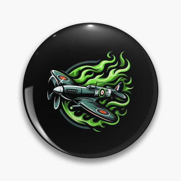 Item preview, Spitfire with green flames designed and sold by BeztProductz.