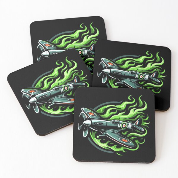 Item preview, Spitfire with green flames designed and sold by BeztProductz.