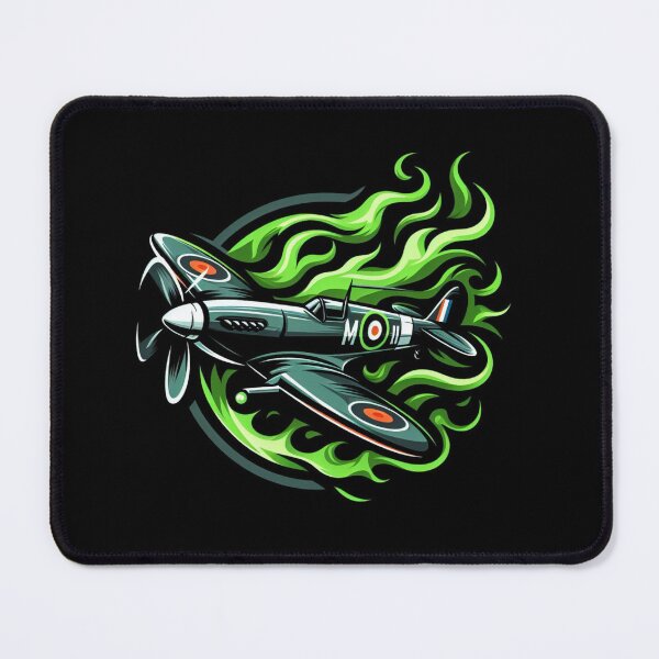 Item preview, Spitfire with green flames designed and sold by BeztProductz.