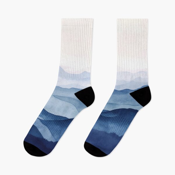 Item preview, Blue Misty Mountains Watercolor Indigo designed and sold by trajeado14.