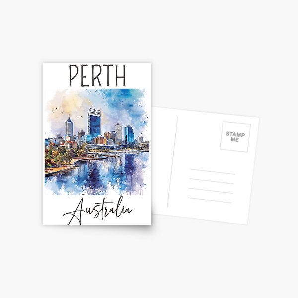 Item preview, Watercolor Design of Perth - Australia designed and sold by Sketch-Shack.