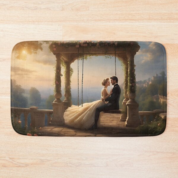 Item preview, Baroque swing love couple at sunset AI generated  designed and sold by Khala.