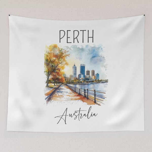 Item preview, Watercolor Design of Perth - Australia designed and sold by Sketch-Shack.