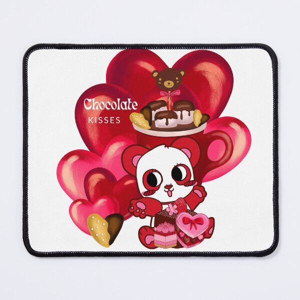 Item preview, Vibrant Pink & Red hearts Panda Love chocolate kisses designed and sold by wildwhimsical.