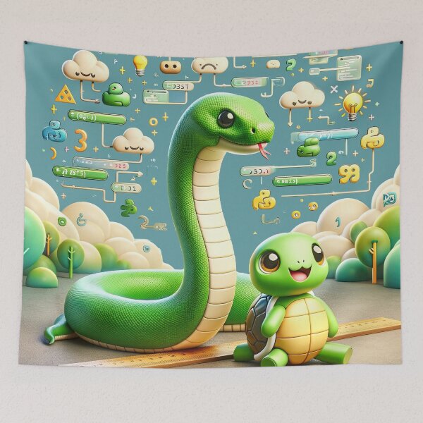 Item preview, Code Quest: Python's Whimsical World of Learning designed and sold by TuringTacoTales.