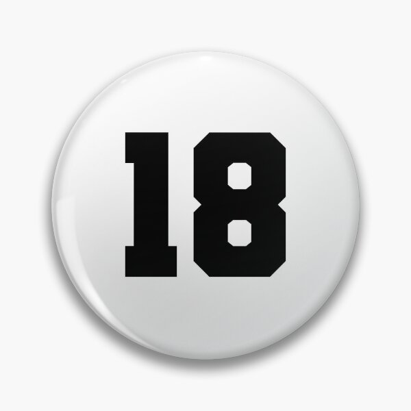 Item preview, 18, eighteen, black, soccer league designed and sold by Numbers-Art.